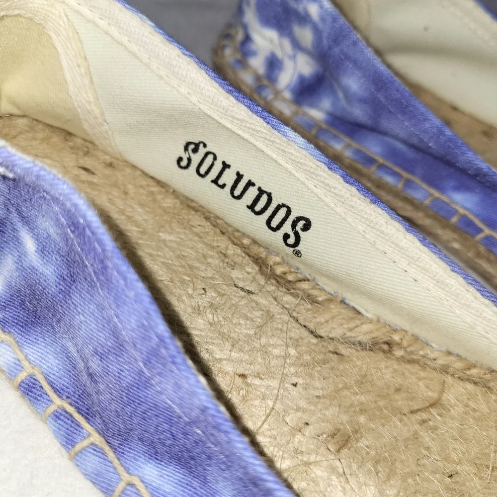 Soludos Tie Dye Blue Espadrille Women's Size‎ 10